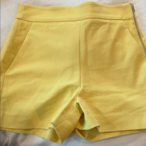 Yellow high waisted shorts